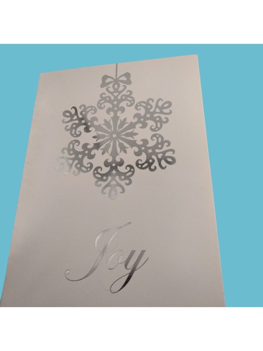 Elegant Snowflake Holiday Greeting Card With Envelope Joy Message